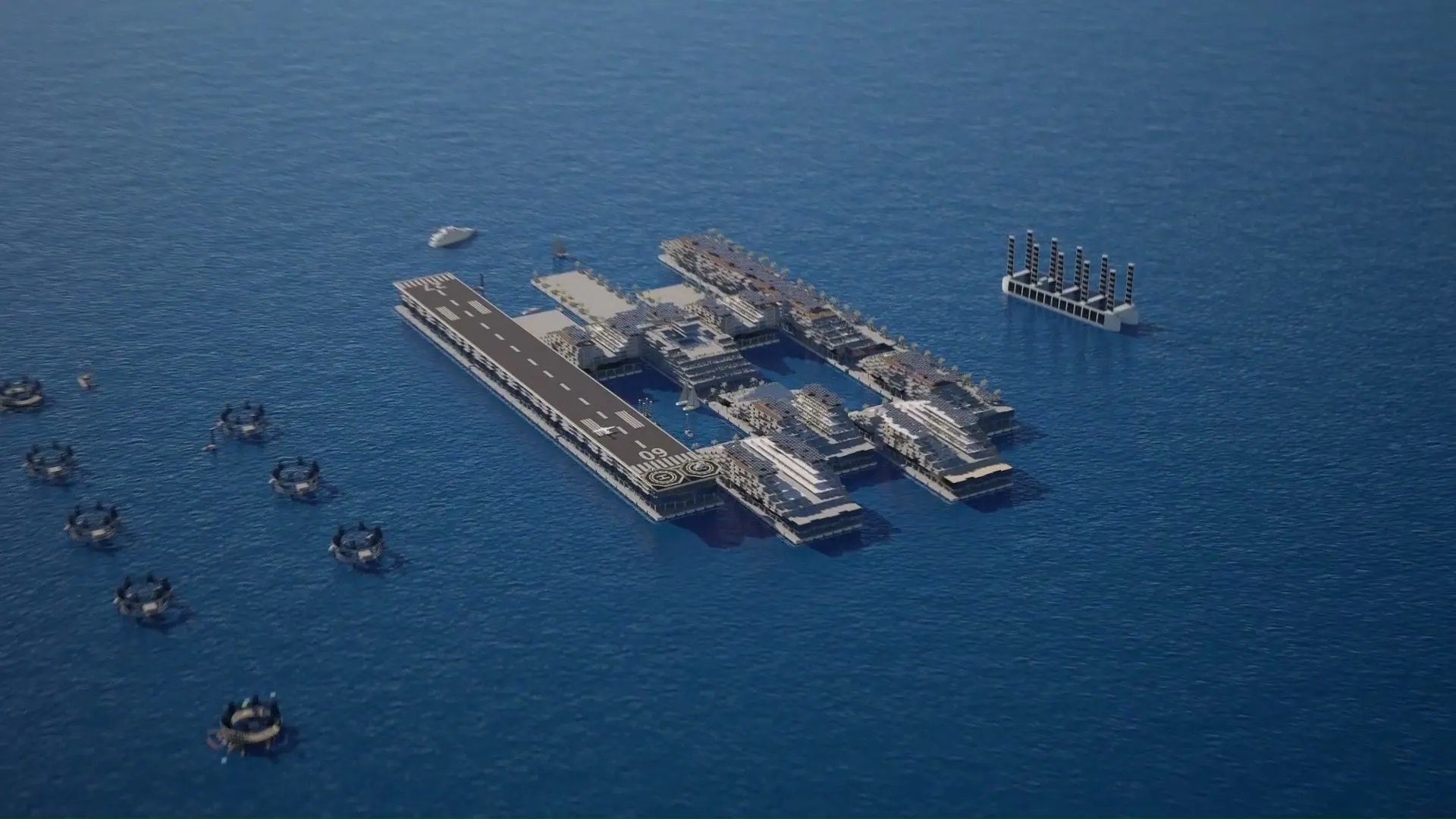 Sea Rings floating hydrogen ports at sea